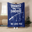 Appli Fishing Dad Blanket Hooked On Daddy Blanket Dad With Kids Name Blanket Gifts For Daddy Papa Grandpa From Daughters Sons Kids Custom Name Blanket