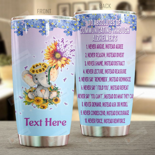 Personalized Alzheimer Never Argue Instead Agree Stainless Steel Tumbler Perfect Gifts For Alzheimer Tumbler Cups For Coffee/Tea, Great Customized Gifts For Birthday Christmas Thanksgiving