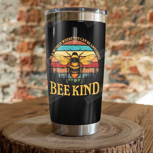 Bee Kind Stainless Steel Tumbler, Tumbler Cups For Coffee/Tea, Great Customized Gifts For Birthday Christmas Thanksgiving