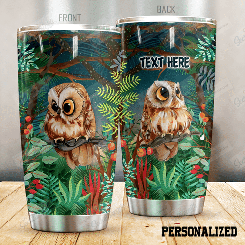 Personalized Owl Stainless Steel Tumbler Perfect Gifts For Owl Lover Tumbler Cups For Coffee/Tea, Great Customized Gifts For Birthday Christmas Thanksgiving