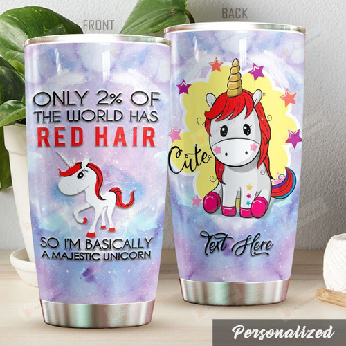 Personalized Red Hair I'm Basically A Majestic Unicorn Stainless Steel Tumbler Perfect Gifts For Red Hair Lover Tumbler Cups For Coffee/Tea, Great Customized Gifts For Birthday Christmas Thanksgiving