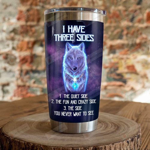 Three Sides Of Wolf Stainless Steel Tumbler, Tumbler Cups For Coffee/Tea, Great Customized Gifts For Birthday Christmas Thanksgiving