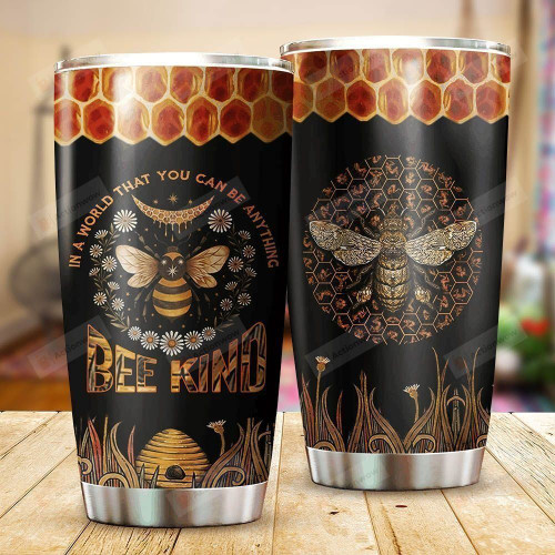 Bee Honey You Can Be Anything Daisy Flower Hive Stainless Steel Tumbler Perfect Gifts For Bee Lover Tumbler Cups For Coffee/Tea, Great Customized Gifts For Birthday Christmas Thanksgiving