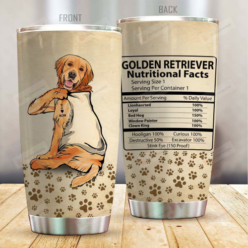 Golden Retriever Nutritional Facts Stainless Steel Tumbler Perfect Gifts For Dog Lover Tumbler Cups For Coffee/Tea, Great Customized Gifts For Birthday Christmas Thanksgiving