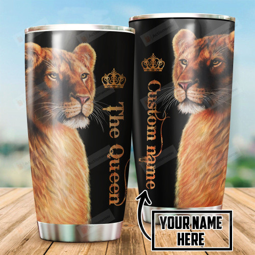 Personalized The Queen Lion Stainless Steel Tumbler Perfect Gifts For Lion Lover Tumbler Cups For Coffee/Tea, Great Customized Gifts For Birthday Christmas Thanksgiving