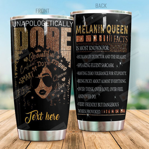Personalized Black Women Melanin Queen Human Life Detector And The Realist Stainless Steel Tumbler Perfect Gifts For Daughter Girlfriend Wife Tumbler Cups For Coffee/Tea, Great Customized Gifts For Birthday Christmas Thanksgiving