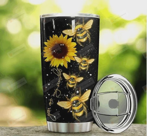 Bee Sunflower You Are My Sunshine Stainless Steel Tumbler, Tumbler Cups For Coffee/Tea, Great Customized Gifts For Birthday Christmas Thanksgiving