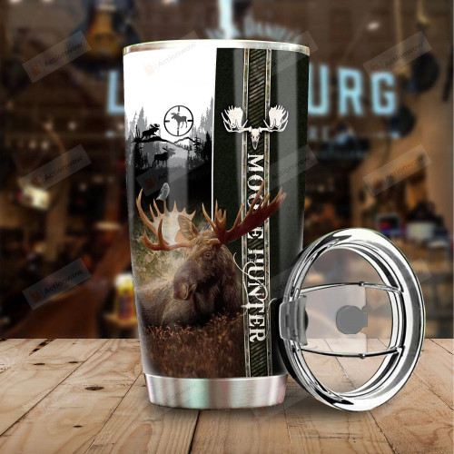 Moose Hunter Stainless Steel Tumbler Perfect Gifts For Moose Lover Tumbler Cups For Coffee/Tea, Great Customized Gifts For Birthday Christmas Thanksgiving