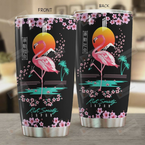 Flamingo Riot Society Japan Stainless Steel Tumbler, Tumbler Cups For Coffee/Tea, Great Customized Gifts For Birthday Christmas Thanksgiving