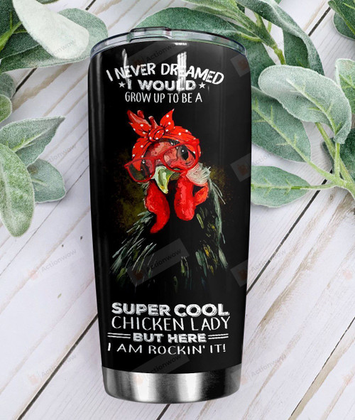 Chicken Grow Up To Be A Cool Chicken Lady Stainless Steel Tumbler Perfect Gifts For Chicken Lover Tumbler Cups For Coffee/Tea, Great Customized Gifts For Birthday Christmas Thanksgiving
