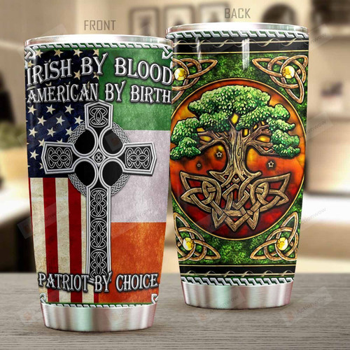 Irish Tree By Blood American By Birth Stainless Steel Tumbler Perfect Gifts For Irish Culture Lover Tumbler Cups For Coffee/Tea, Great Customized Gifts For Birthday Christmas Thanksgiving
