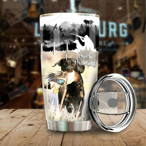 Duck Hunting Duck And Hunting Dog Hunting Scene  Stainless Steel Tumbler, Tumbler Cups For Coffee/Tea, Great Customized Gifts For Birthday Christmas Thanksgiving Anniversary Housewarming Hunting Lovers Duck Hunting Lovers