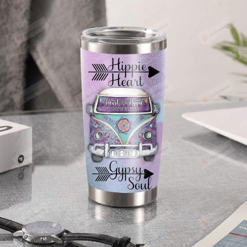Hippie Heart Gypsy Soul Stainless Steel Tumbler, Tumbler Cups For Coffee/Tea, Great Customized Gifts For Birthday Christmas Thanksgiving