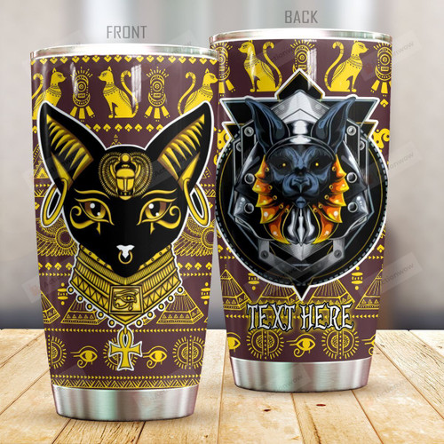 Personalized Egypt Cat Stainless Steel Tumbler Perfect Gifts For Cat Lover Tumbler Cups For Coffee/Tea, Great Customized Gifts For Birthday Christmas Thanksgiving