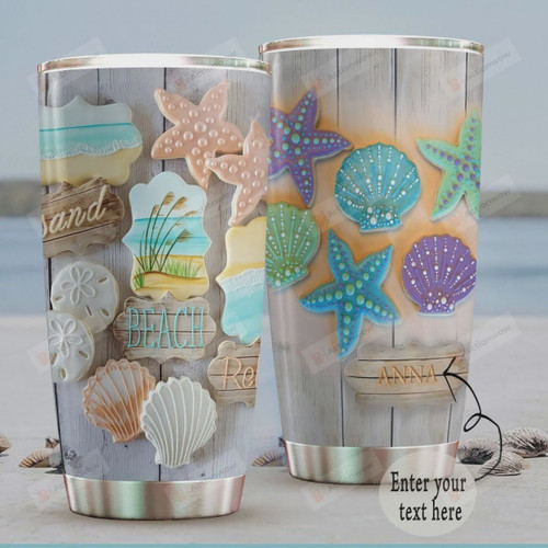 Personalized Beach Starfish Stainless Steel Tumbler, Tumbler Cups For Coffee/Tea, Great Customized Gifts For Birthday Christmas Thanksgiving