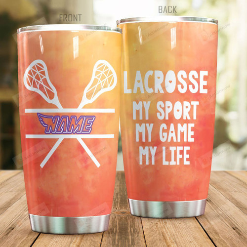 Personalized Lacrosse Lady My Sport My Game My Life Stainless Steel Tumbler Perfect Gifts For Lacrosse Lover Tumbler Cups For Coffee/Tea, Great Customized Gifts For Birthday Christmas Thanksgiving