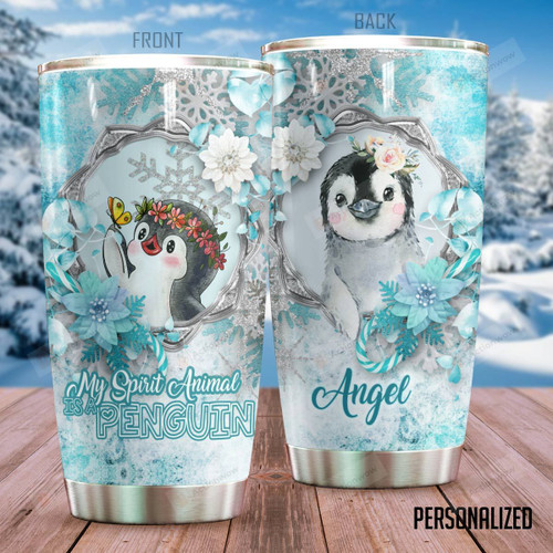 Personalized Penguin My Spirit Animal Is A Penguin Stainless Steel Tumbler Perfect Gifts For Penguin Lover Tumbler Cups For Coffee/Tea, Great Customized Gifts For Birthday Christmas Thanksgiving