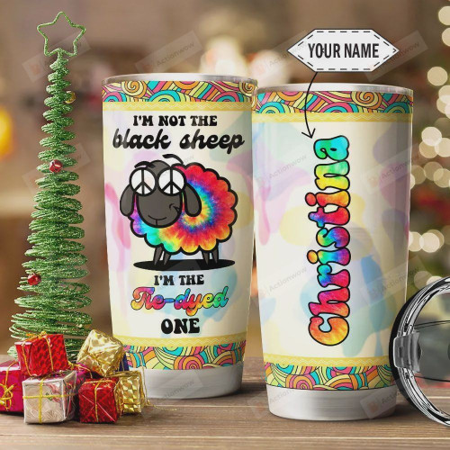 Personalized Hippie Black Sheep I'm Not The Black Sheep I'm The Tie-dyed One  Stainless Steel Tumbler, Tumbler Cups For Coffee/Tea, Great Customized Gifts For Birthday Christmas Thanksgiving