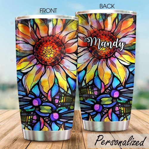 Personalized Hippie Flower Stainless Steel Tumbler Perfect Gifts For Hippie Tumbler Cups For Coffee/Tea, Great Customized Gifts For Birthday Christmas Thanksgiving
