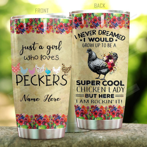Personalized Super Cool Chicken Lady Stainless Steel Tumbler Perfect Gifts For Chicken Lover Tumbler Cups For Coffee/Tea, Great Customized Gifts For Birthday Christmas Thanksgiving