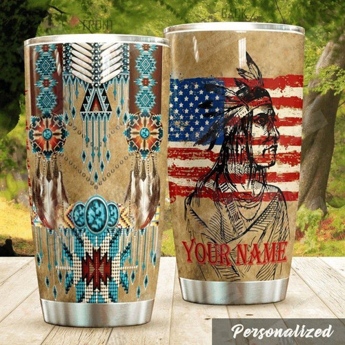 Personalized Native American Tribe Stainless Steel Tumbler, Tumbler Cups For Coffee/Tea, Great Customized Gifts For Birthday Christmas Thanksgiving