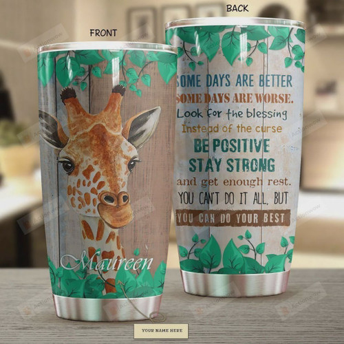 Personalized Giraffe You Can Do Your Best Stainless Steel Tumbler, Tumbler Cups For Coffee/Tea, Great Customized Gifts For Birthday Christmas Thanksgiving