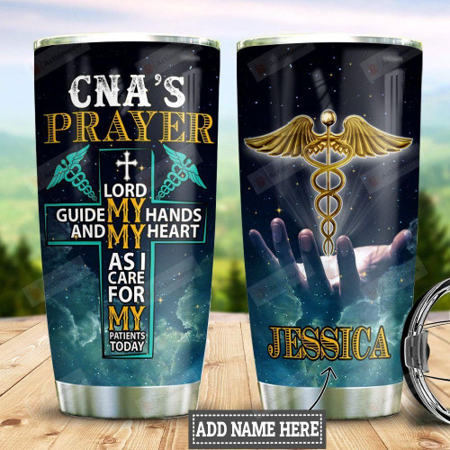 Personalized Health Symbol  CNA Prayer Stainless Steel Tumbler, Tumbler Cups For Coffee/Tea, Great Customized Gifts For Birthday Christmas Thanksgiving
