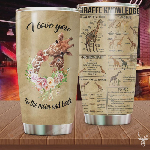 Giraffe Knowledge About Giraffe Tumbler Cup Stainless Steel Tumbler, Tumbler Cups For Coffee/Tea, Great Customized Gifts For Birthday Christmas Perfect Gifts For Giraffe Lovers