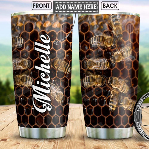 Bee Hive Personalized Tumbler Cup Stainless Steel Vacuum Insulated Tumbler 20 Oz Perfect Gifts For Bee Lovers Great Gifts For Birthday Christmas Thanksgiving Travelling Camping Tumbler