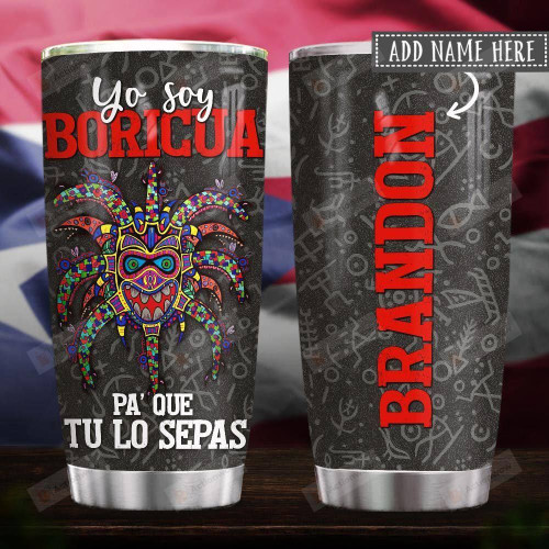 Puerto Rican Boricua Vejigante Personalized Taino Symbols Tumbler Cup Stainless Steel Insulated Tumbler 20 Oz Tumbler For Coffee/ Tea Best Gifts For Birthday Christmas Thanksgiving