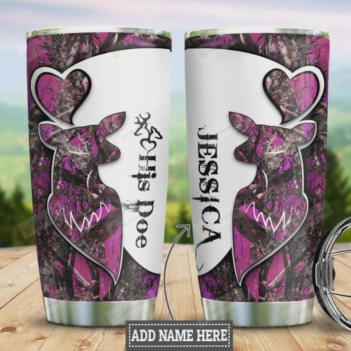 Personalized Hunting Couple Woman Stainless Steel Vacuum Insulated 20 Oz Tumbler Cups For Coffee/Tea Great Customized Gifts For Birthday Christmas Thanksgiving Perfect Gifts For Hunting Lovers