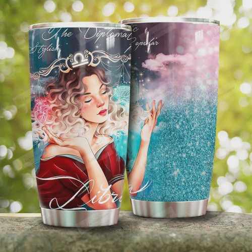 Zodiac Libra Beautiful Girl Tumbler Stainless Steel Vacuum Insulated Double Wall Travel Tumbler With Lid, Tumbler Cups For Coffee/Tea, Perfect Gifts For Birthday Christmas Thanksgiving
