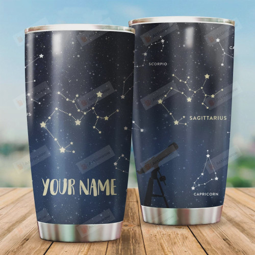 Personalized Zodiac Sagittarius Stainless Steel Vacuum Insulated Double Wall Travel Tumbler With Lid, Tumbler Cups For Coffee/Tea, Perfect Gifts For Horoscope Sign Lovers On Birthday Mother's Day