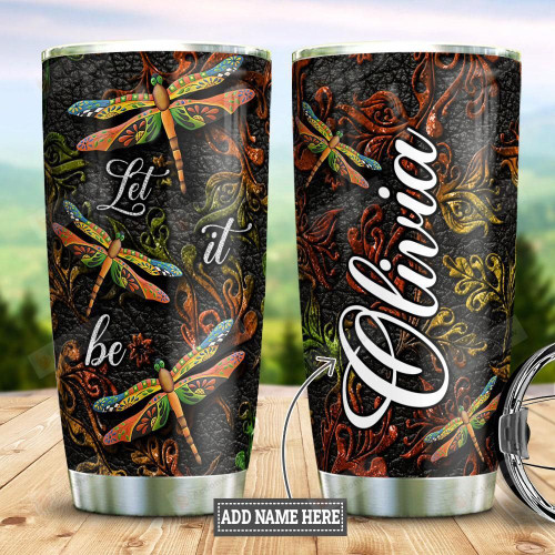 Dragonfly Faith Art Personalized Tumbler Cup Let It Be Stainless Steel Insulated Tumbler 20 Oz Best Gifts For Dragonfly Lovers On Birthday Christmas Thanksgiving Tumbler For Coffee/ Tea With Lid