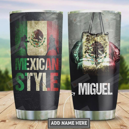 Mexico Boxing Tumbler Cup Personalized, Mexican Style, Stainless Steel Vacuum Insulated Tumbler 20 Oz, Best Gifts For Boxing Lovers, Mexican Symbol, Coffee/ Tea Tumbler, Gifts For Birthday Christmas