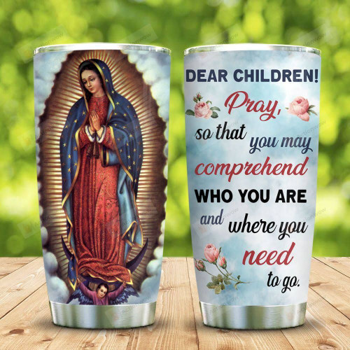 Mary Advices For You Tumbler Cup Dear Children Pray Stainless Steel Vacuum Insulated Tumbler 20 Oz Great Gifts For Birthday Christmas Thanksgiving Unique Gifts For Friends, Relatives