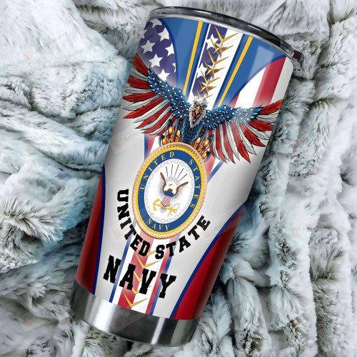 United States Navy Tumbler Stainless Steel Vacuum Insulated Double Wall Travel Tumbler With Lid, Tumbler Cups For Coffee/Tea, Perfect Gifts For Birthday Christmas Thanksgiving