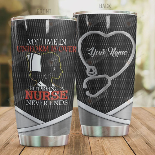 Personalized Nurse Symbol Wood Style Stainless Steel Vacuum Insulated Tumbler 20 Oz, Gifts For Birthday Christmas Thanksgiving, Perfect Gifts For Nurse Lovers, Coffee/ Tea Tumbler