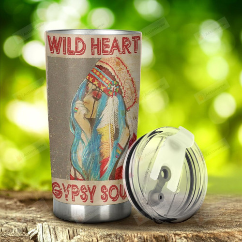 Wild Heart Gypsy Soul Stainless Steel Tumbler, Tumbler Cups For Coffee/Tea, Great Customized Gifts For Birthday Christmas Thanksgiving