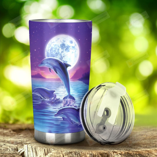 Dolphins Tumbler Stainless Steel Tumbler, Tumbler Cups For Coffee/Tea, Great Customized Gifts For Birthday Christmas Thanksgiving, Anniversary