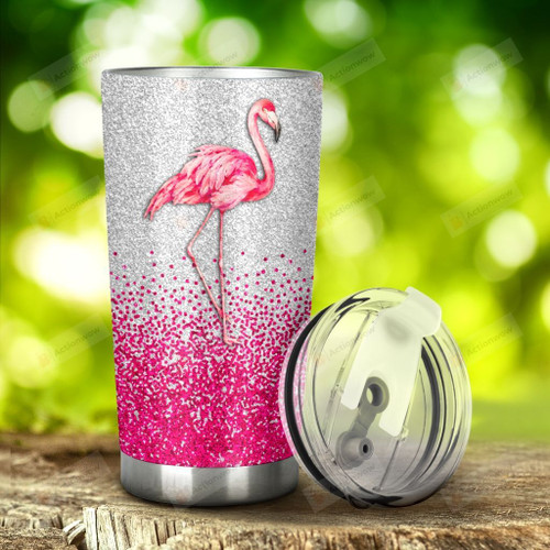 Flamingo I'm Just A Girl Who Loves Flamingo Stainless Steel Tumbler, Tumbler Cups For Coffee/Tea, Great Customized Gifts For Birthday Christmas Thanksgiving