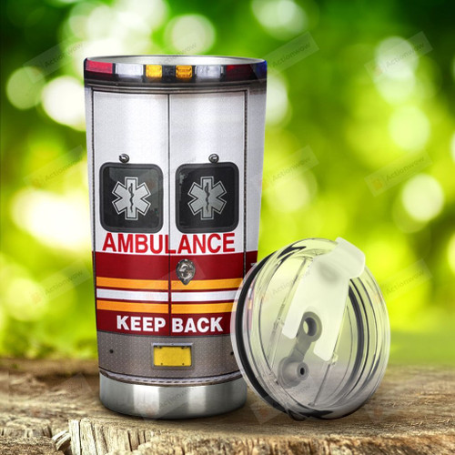Ambulance Keep Back Tumbler Stainless Steel Tumbler, Tumbler Cups For Coffee/Tea, Great Customized Gifts For Birthday Christmas Thanksgiving, Anniversary