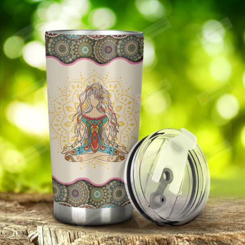 Yoga Mandala Stainless Steel Tumbler, Tumbler Cups For Coffee/Tea, Great Customized Gifts For Birthday Christmas Thanksgiving