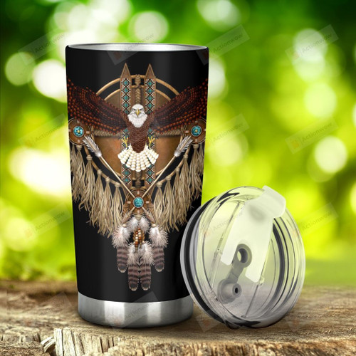 Eagle Native American Tumbler Stainless Steel Tumbler, Tumbler Cups For Coffee/Tea, Great Customized Gifts For Birthday Christmas Thanksgiving Anniversary
