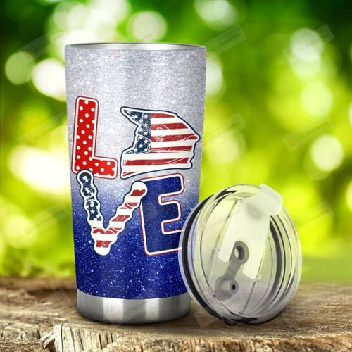 Motocross Love USA Stainless Steel Tumbler, Tumbler Cups For Coffee/Tea, Great Customized Gifts For Birthday Christmas Thanksgiving