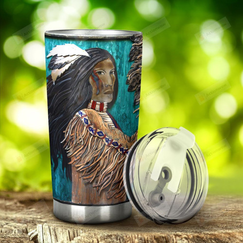 Native American Stainless Steel Tumbler, Tumbler Cups For Coffee/Tea, Great Customized Gifts For Birthday Christmas Thanksgiving