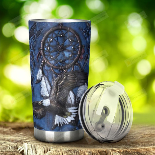 Native Eagle Dream Catcher Stainless Steel Tumbler, Tumbler Cups For Coffee/Tea, Great Customized Gifts For Birthday Christmas Thanksgiving
