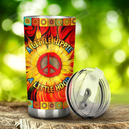 Sunflower Hippie A Little Hippie A Little Hood Stainless Steel Tumbler, Tumbler Cups For Coffee/Tea, Great Customized Gifts For Birthday Christmas Thanksgiving