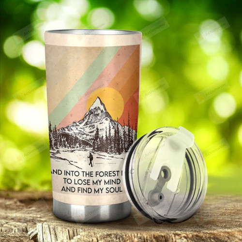 Camping  Into The Snowy Forest I Go Find My Soul Stainless Steel Tumbler, Tumbler Cups For Coffee/Tea, Great Customized Gifts For Birthday Christmas Thanksgiving