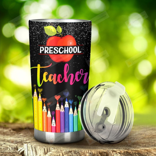 Teacher Preschool Get Your Crayon Stainless Steel Tumbler, Tumbler Cups For Coffee/Tea, Great Customized Gifts For Birthday Christmas Thanksgiving